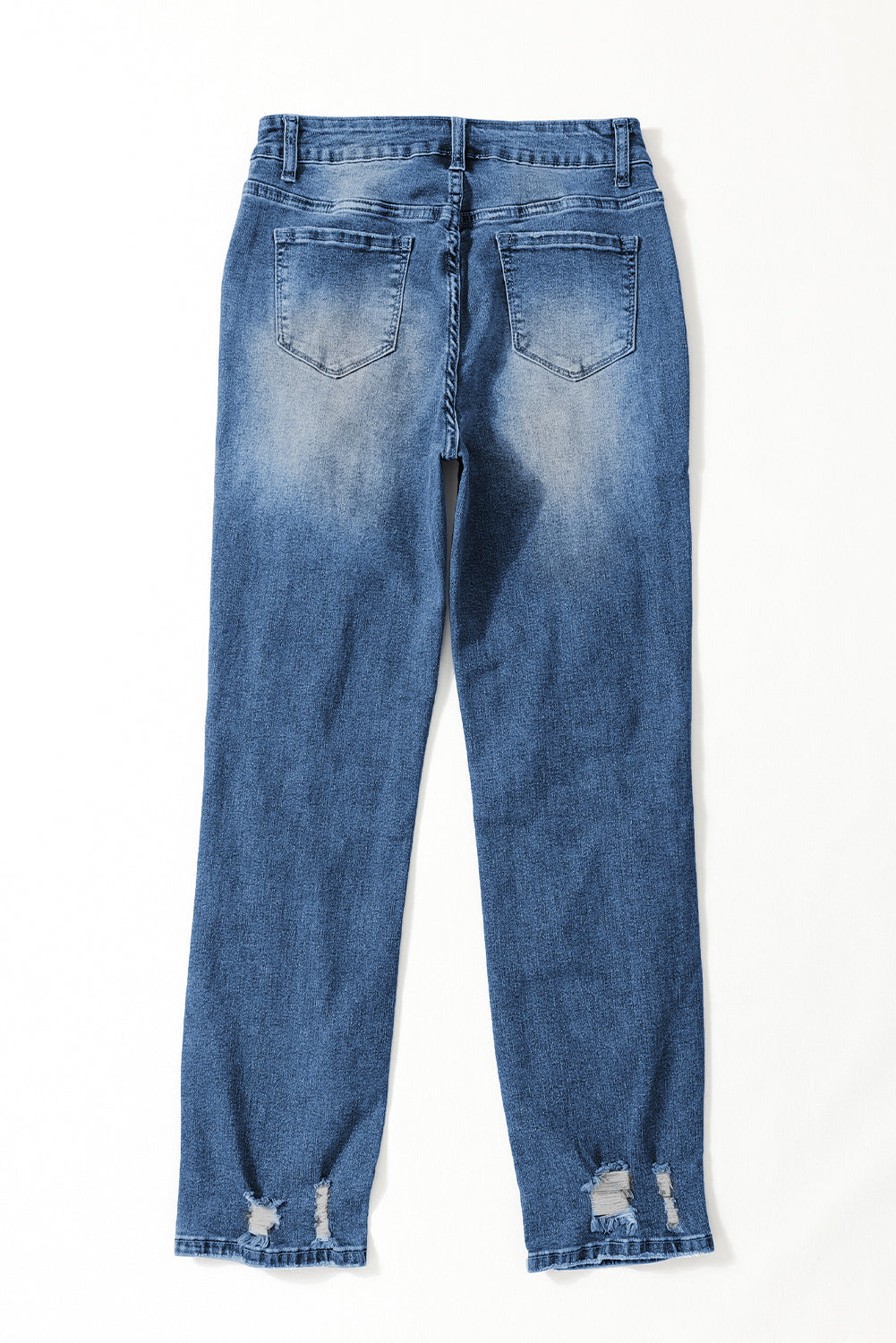 Blue Vintage Distressed Boyfriend Ripped Jeans