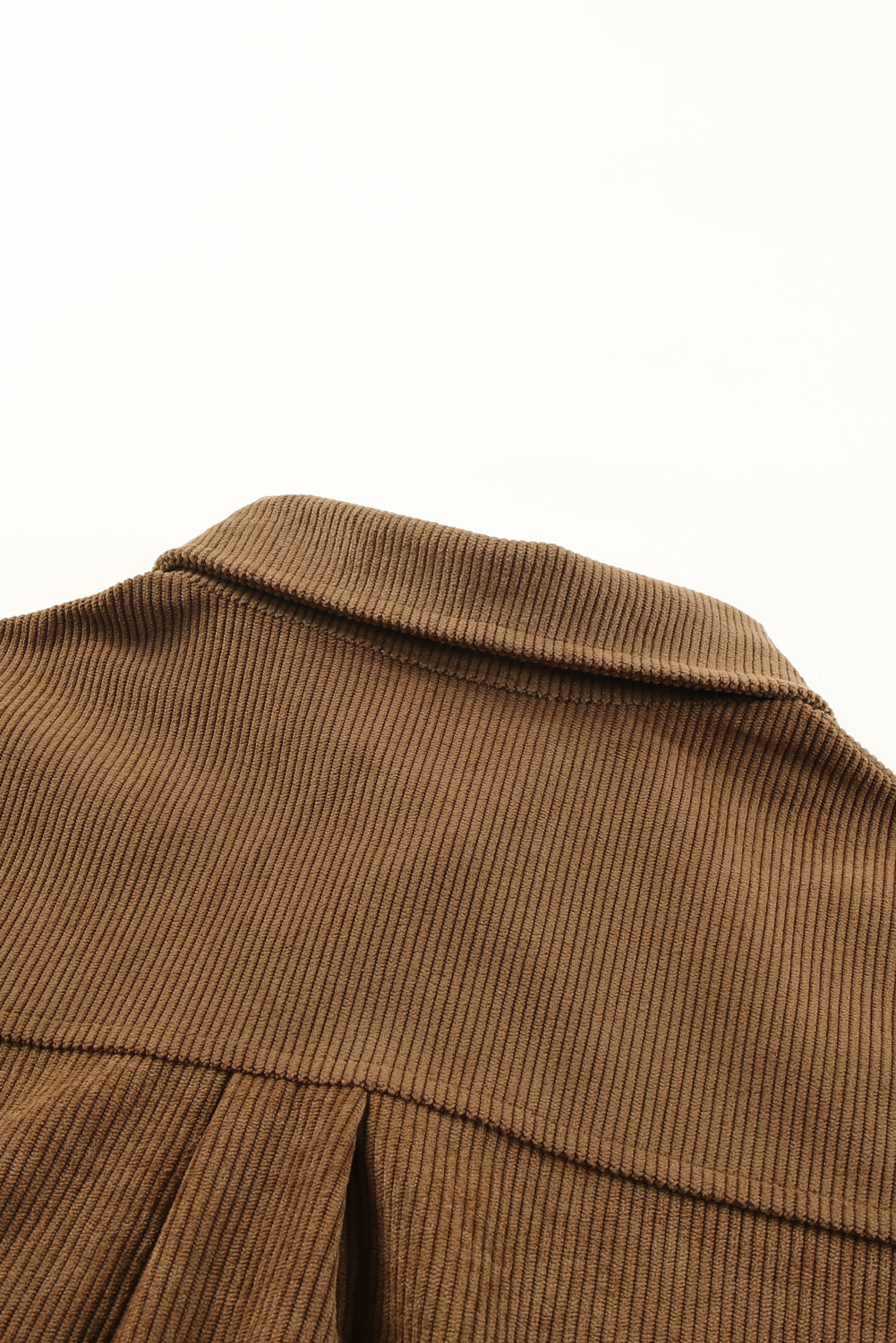 Khaki Geometric Pattern Corduroy Shacket