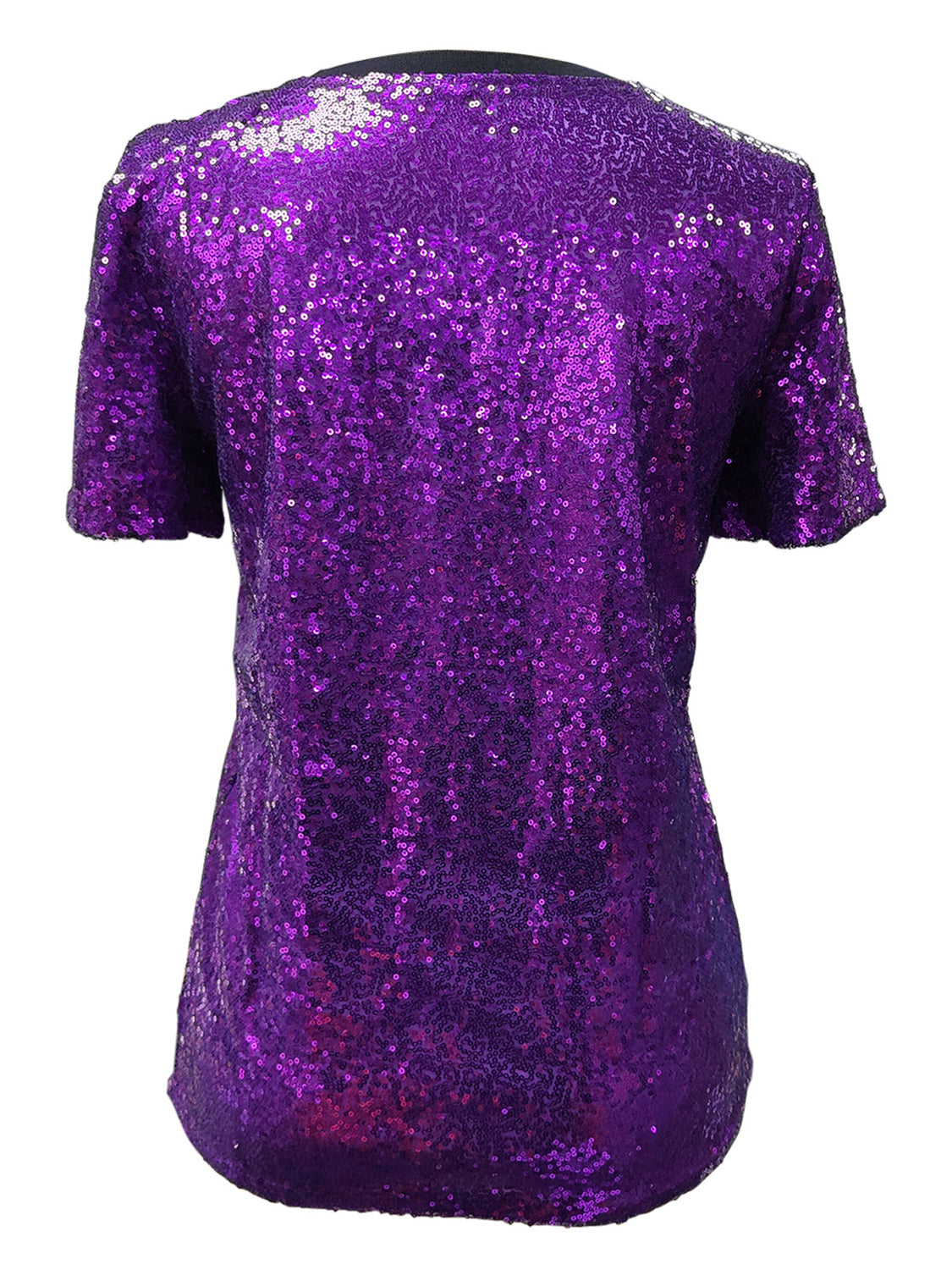 Tiger Sequin Round Neck Short Sleeve T-Shirt